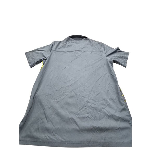 Oakley Mens Hydrolix Polo Shirt S Yellow & Navy Striped Regular Fit Short Sleeve - Picture 7 of 10